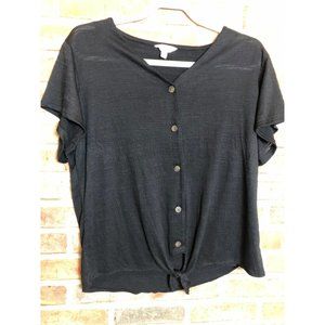 Weatherproof Vintage XL SS Twist Tie Black Shirt